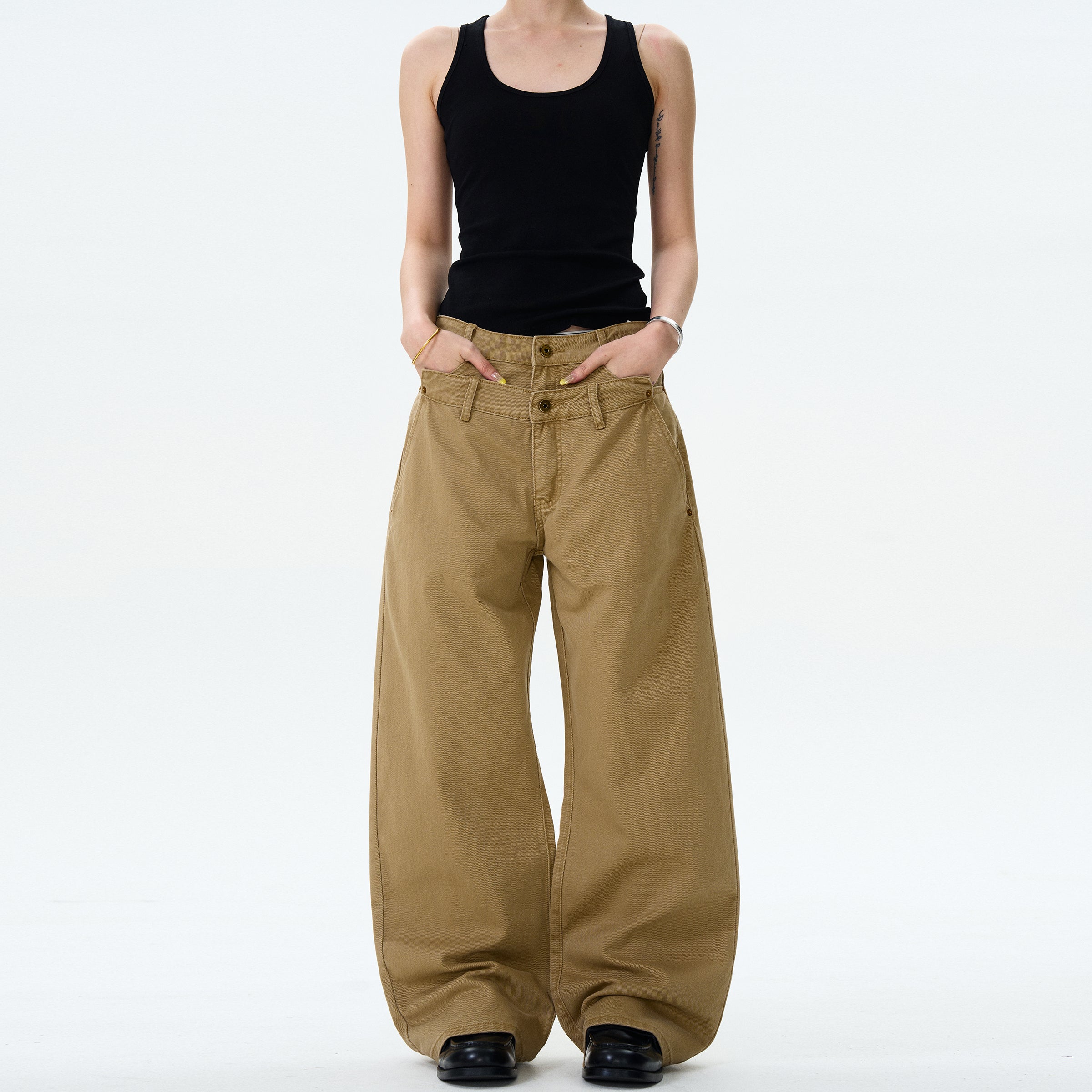 MADWITCH DOUBLE-WAIST VINTAGE JEANS #25178