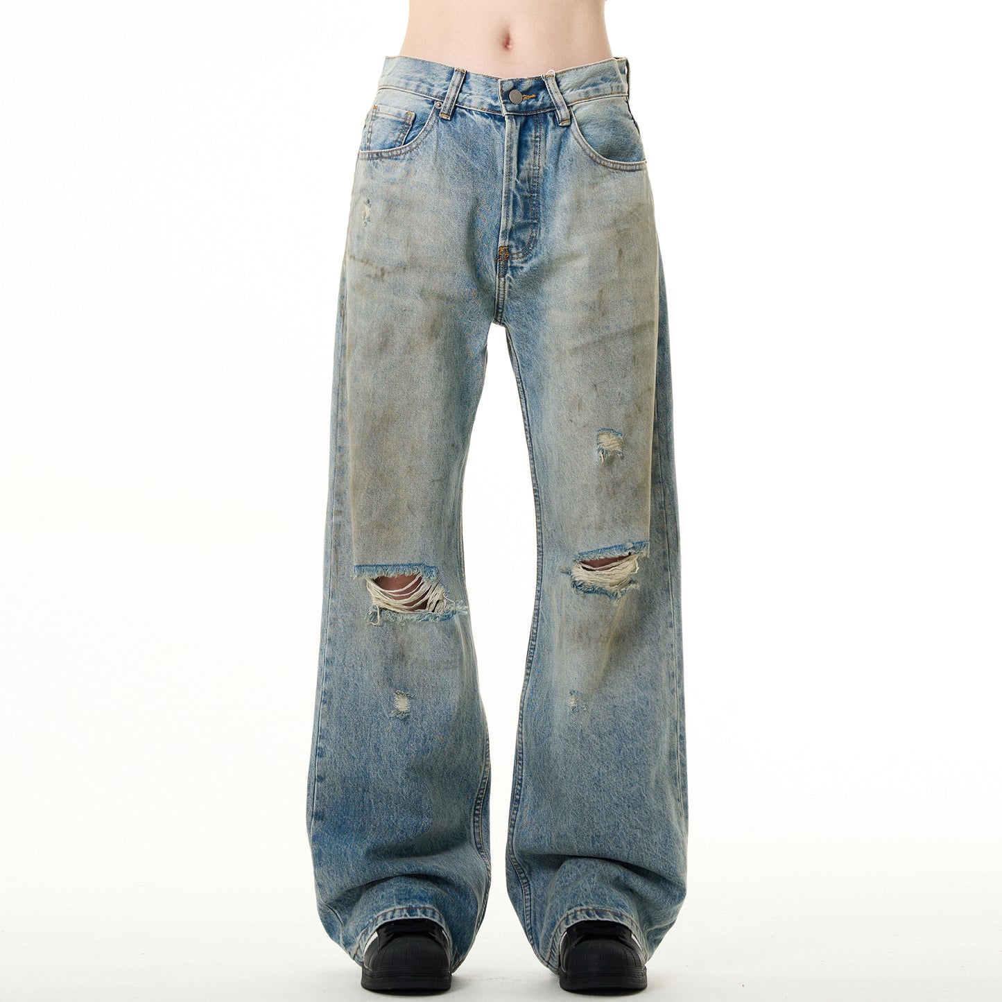 MADWITCH DISTRESSED AGED JEANS #G6397