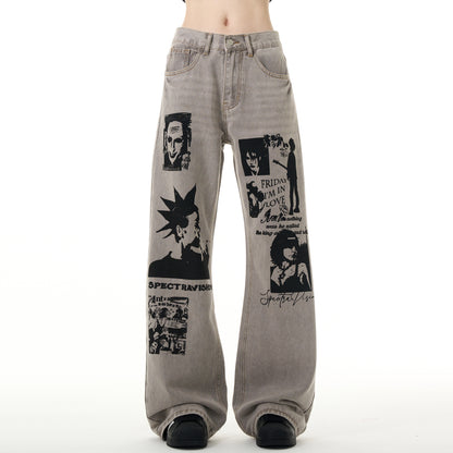 MADWITCH GRAFFITI ROCK STYLE JEANS #S3366