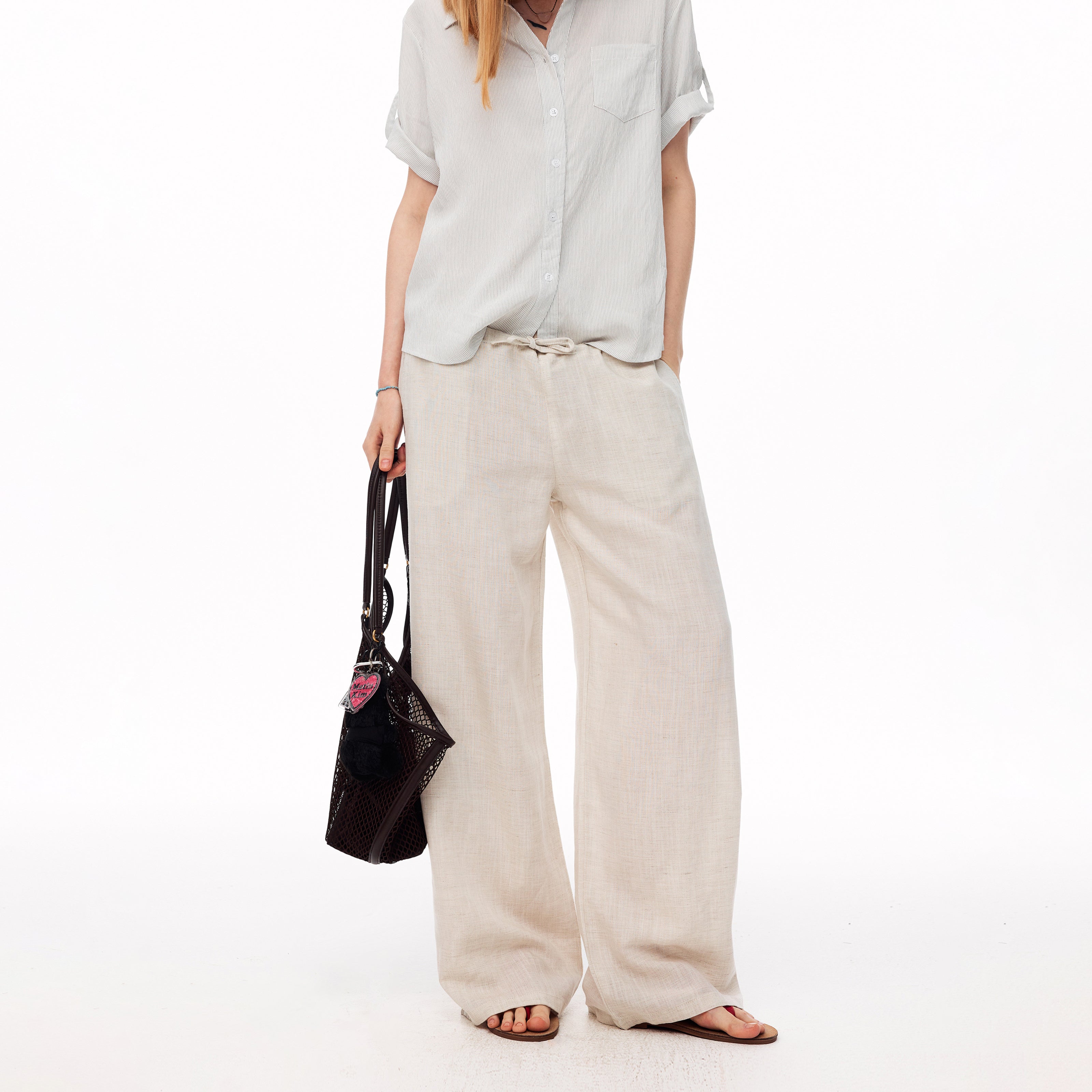 MADWITCH LYOCELL LINEN DRAWSTRING TROUSERS #NR6035