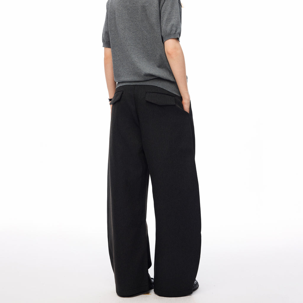 MADWITCH VINTAGE DOUBLE-PLEATED WIDE-LEG TROUSERS #CK61011