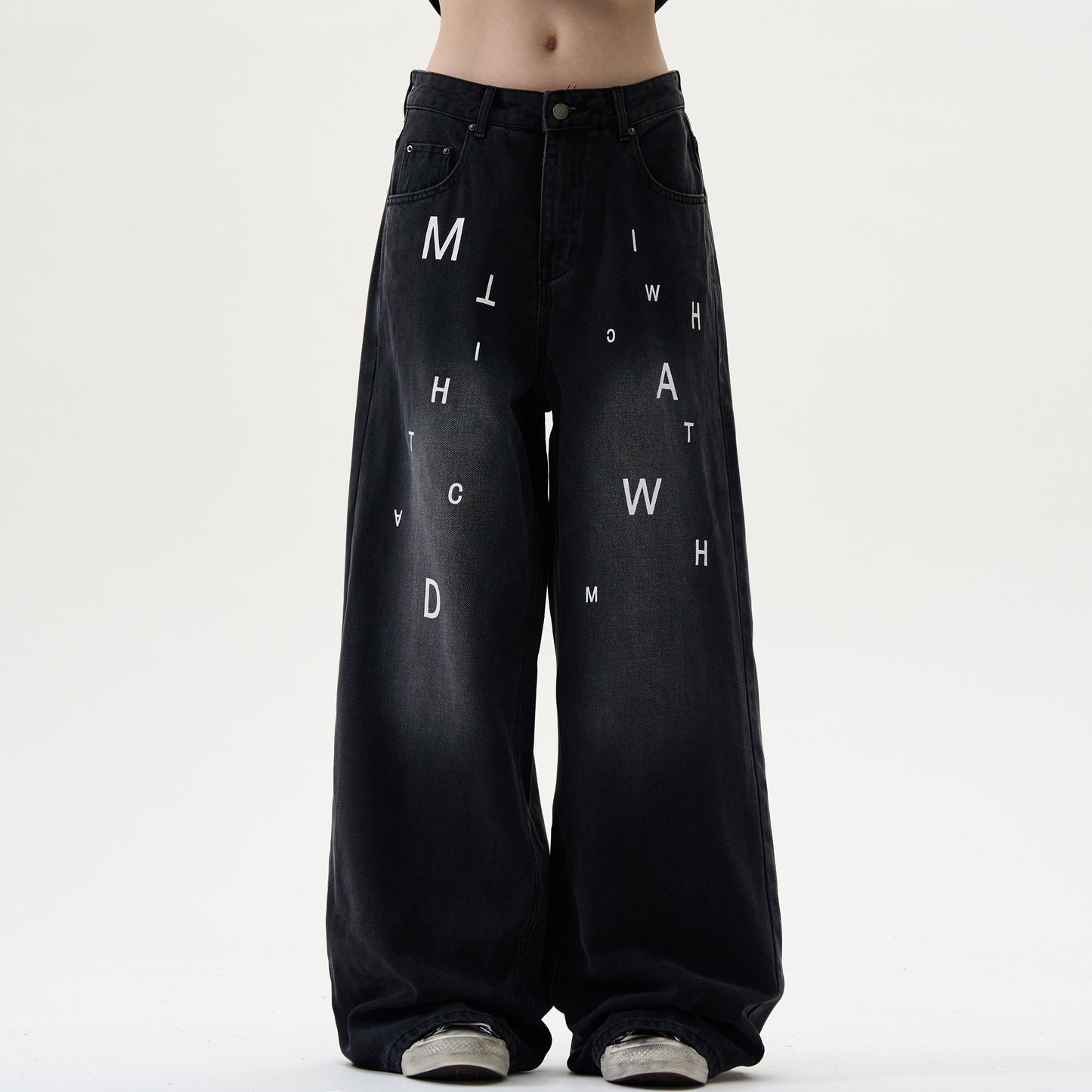 MADWITCH LETTER PRINTED JEANS #MD046