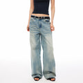 MADWITCH VINTAGE WASHED DISTRESSED WIDE-LEG JEANS #CN9835