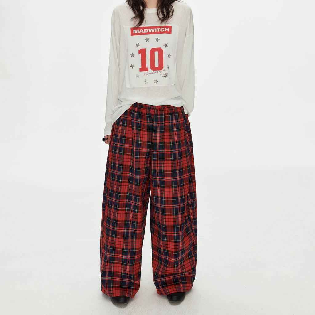 MADWITCH RED BLACK PLAID PANTS #CK61021