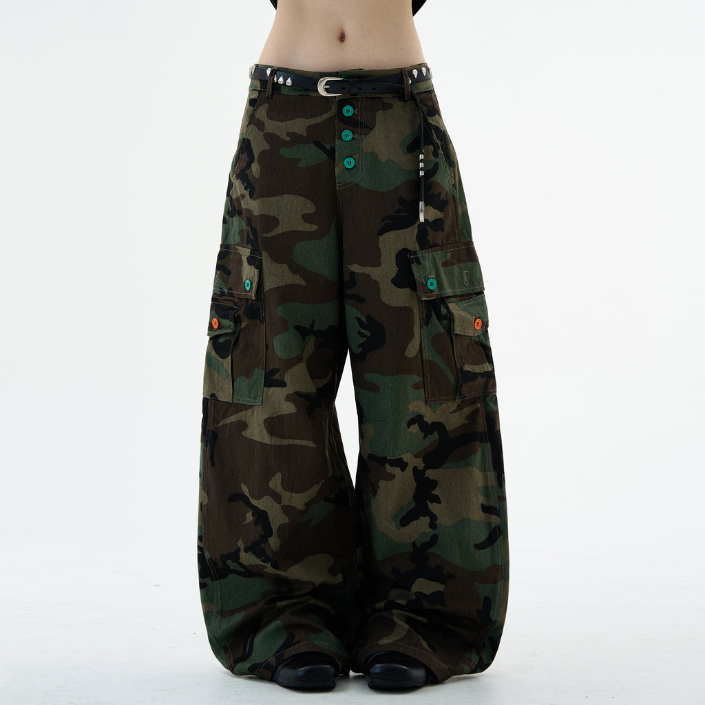 MADWITCH CAMO UTILITY CARGO PANTS #H5774