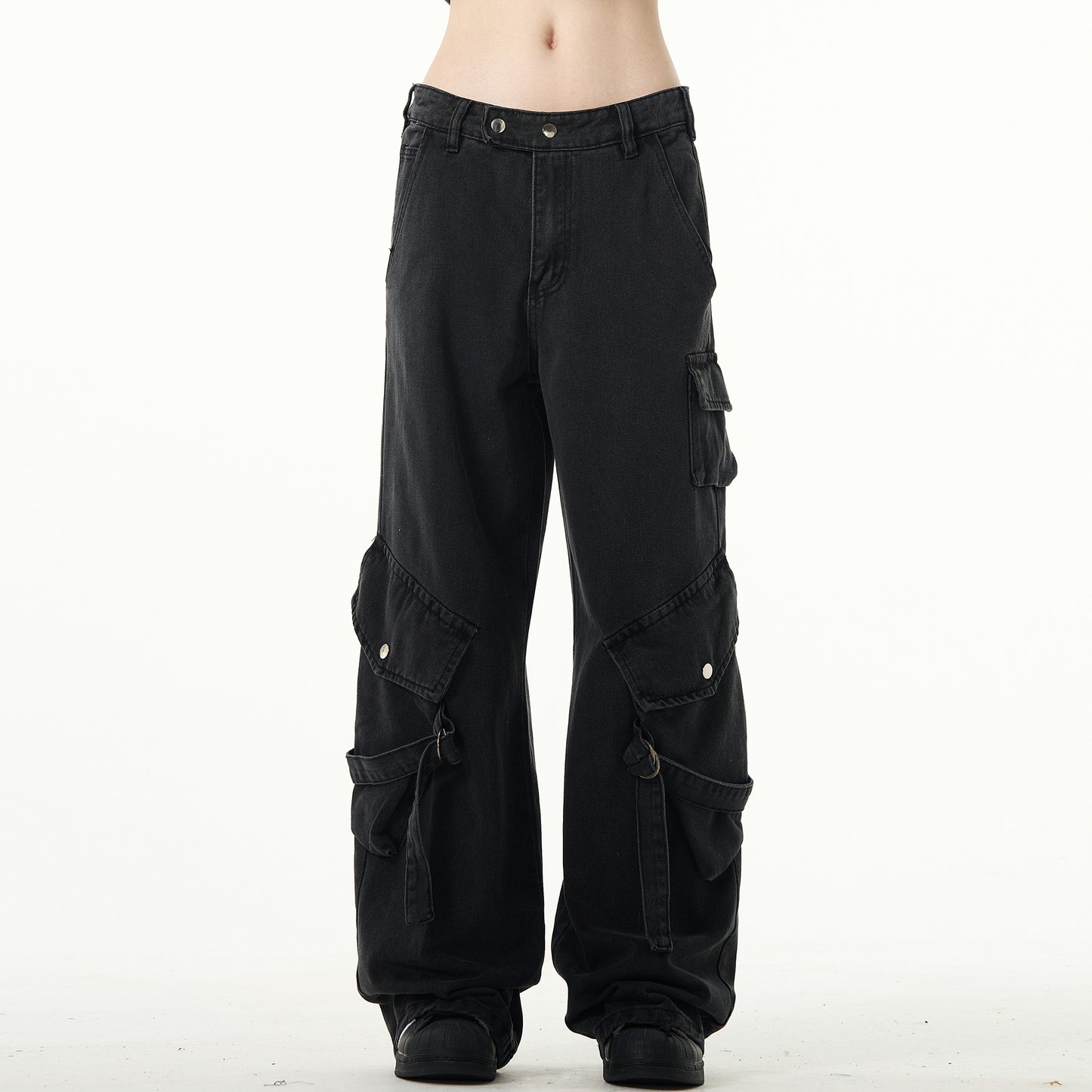 MADWITCH EDGY CROPPED CARPENTER PANTS #F9025