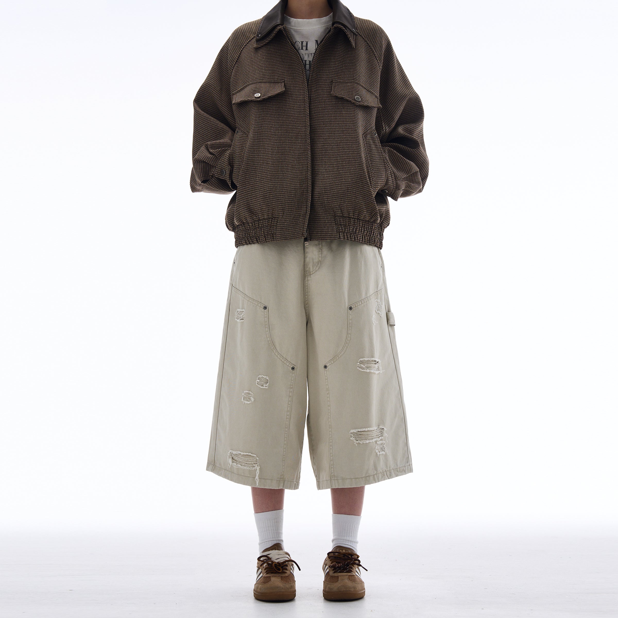 MADWITCH LUMBERJACK WORKWEAR CROPPED PANTS #CK3386D
