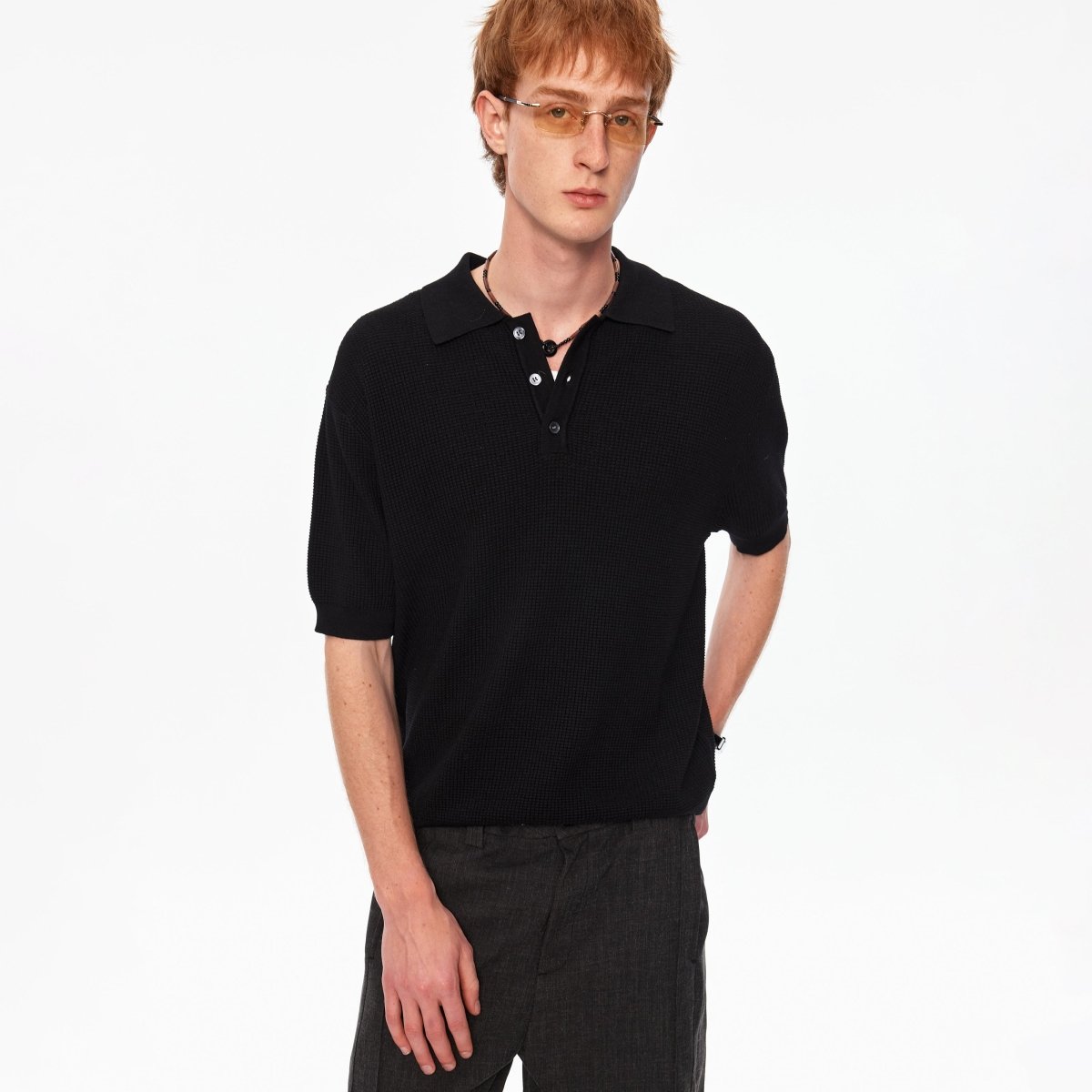 MADWITCH VINTAGE WAFFLE KNIT TEE MY610 - MadWitch Store