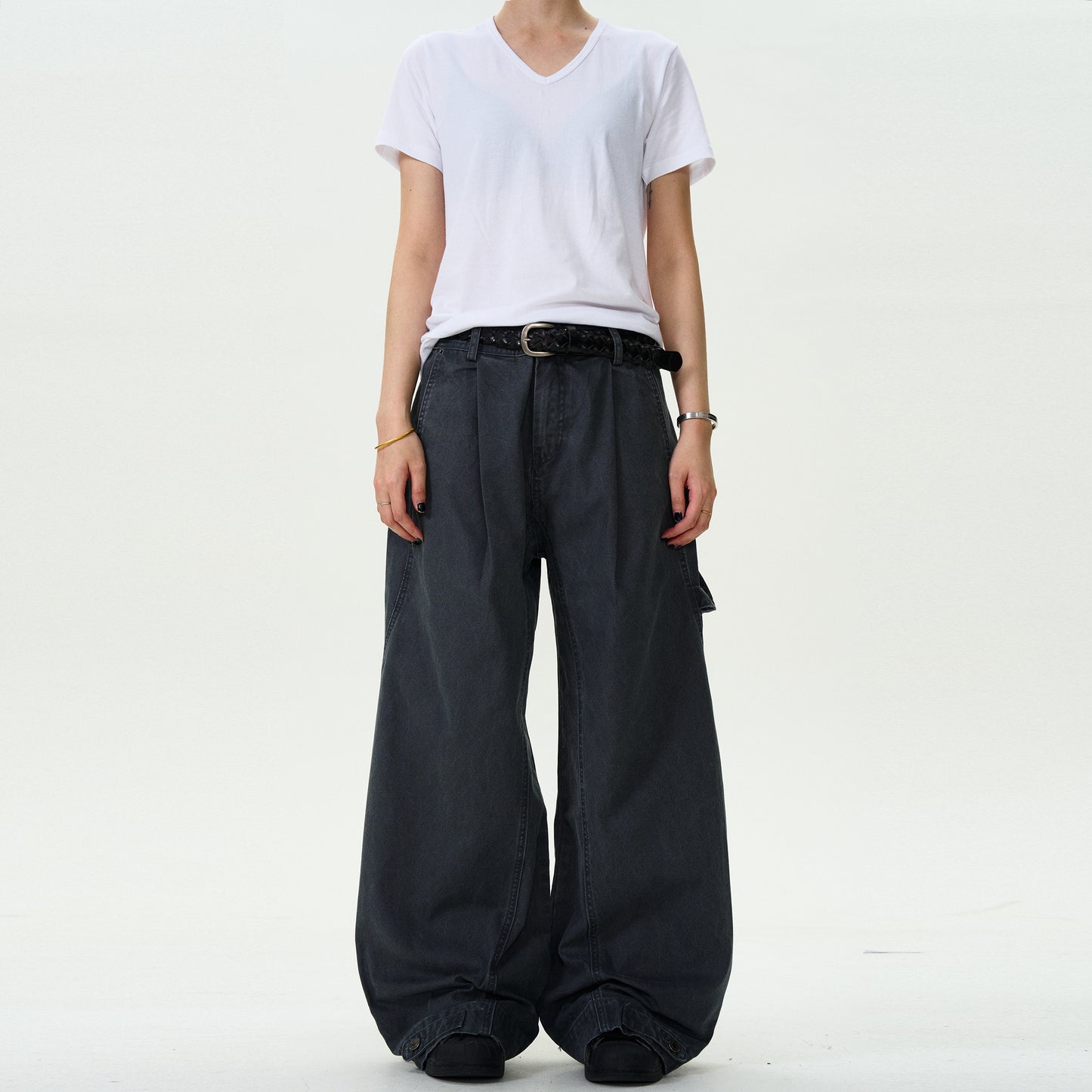 MADWITCH VINTAGE BUTTON WORK PANTS #F9017