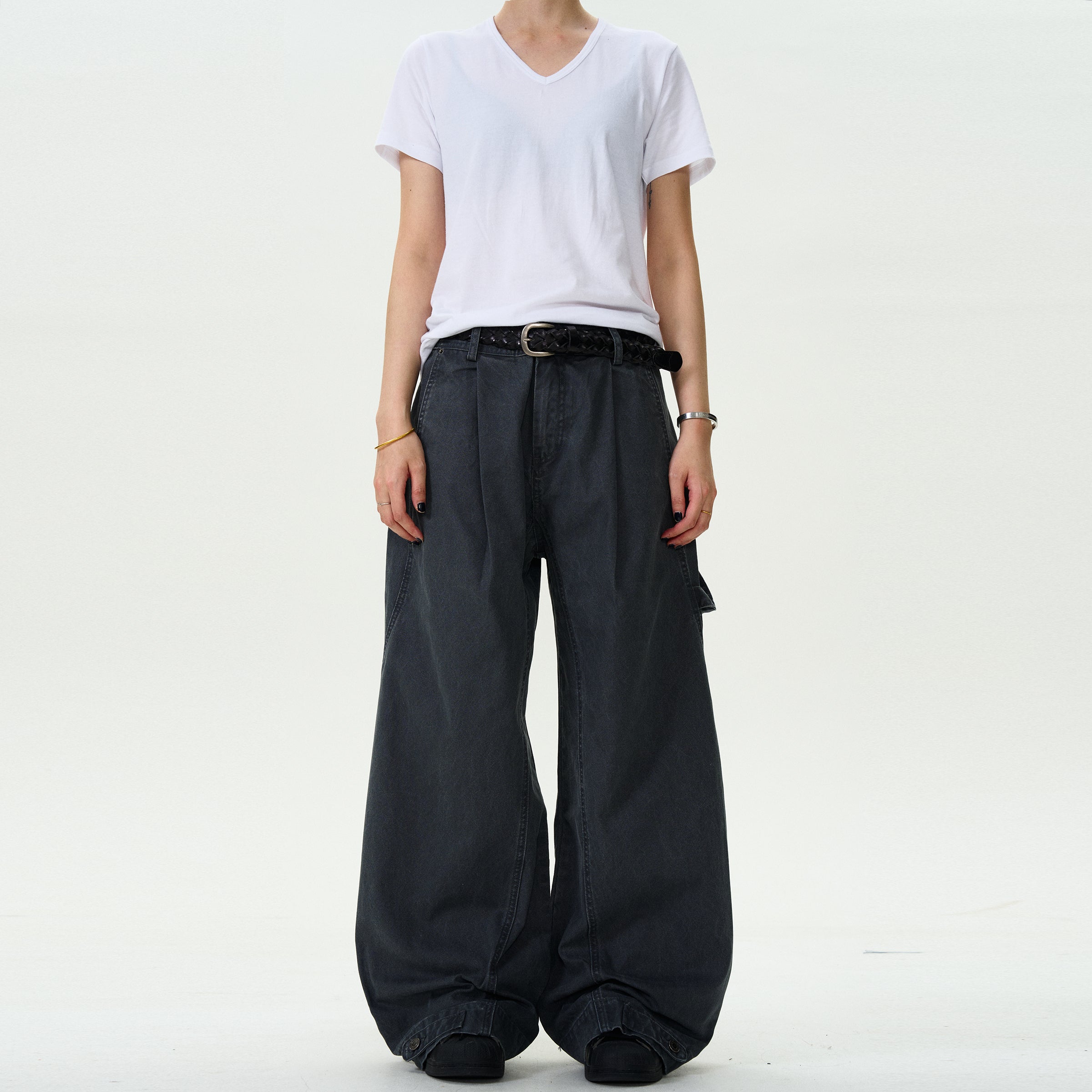 MADWITCH VINTAGE BUTTON WORK PANTS #F9017