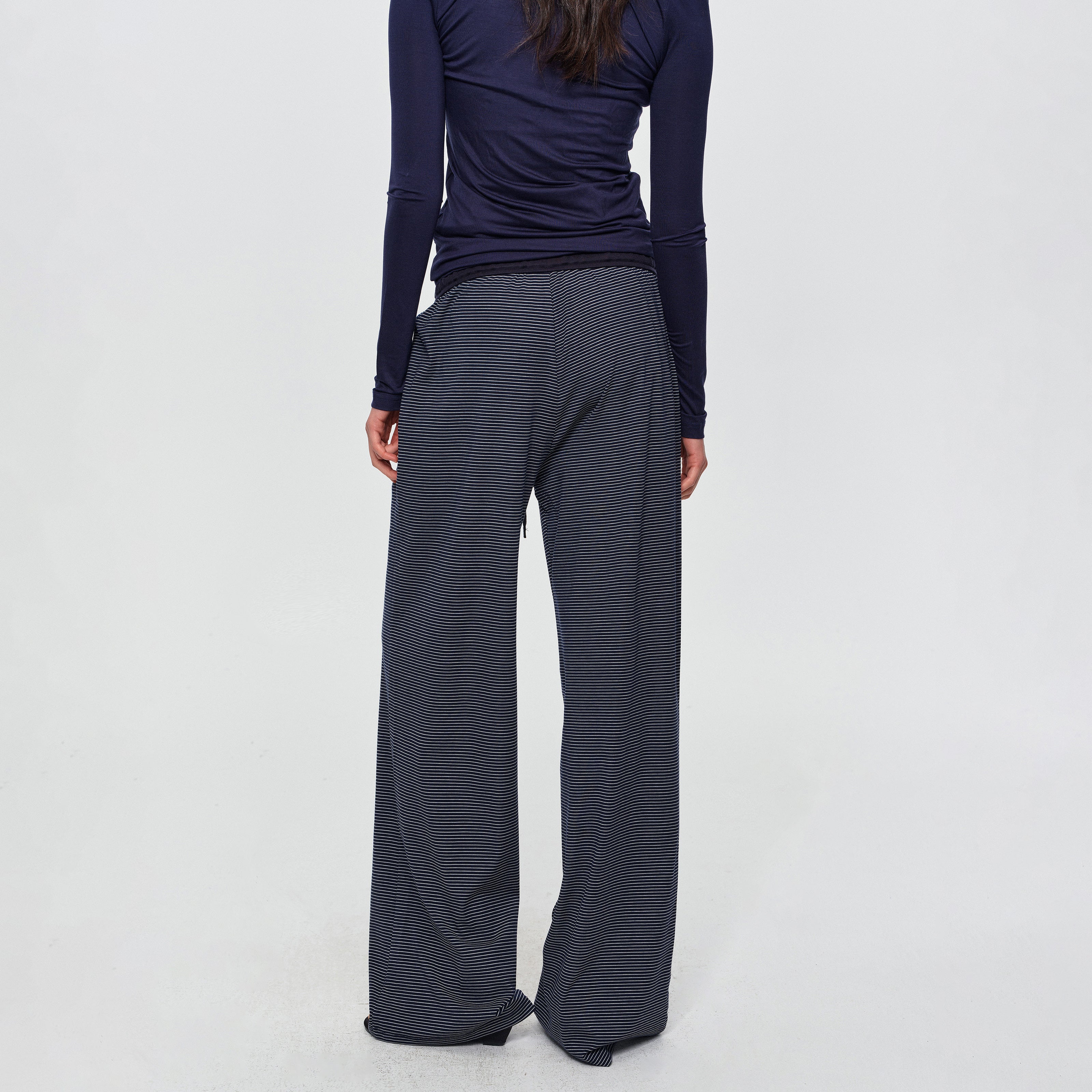 MADWITCH STRIPED LYOCELL WIDE-LEG TROUSERS #CN61103