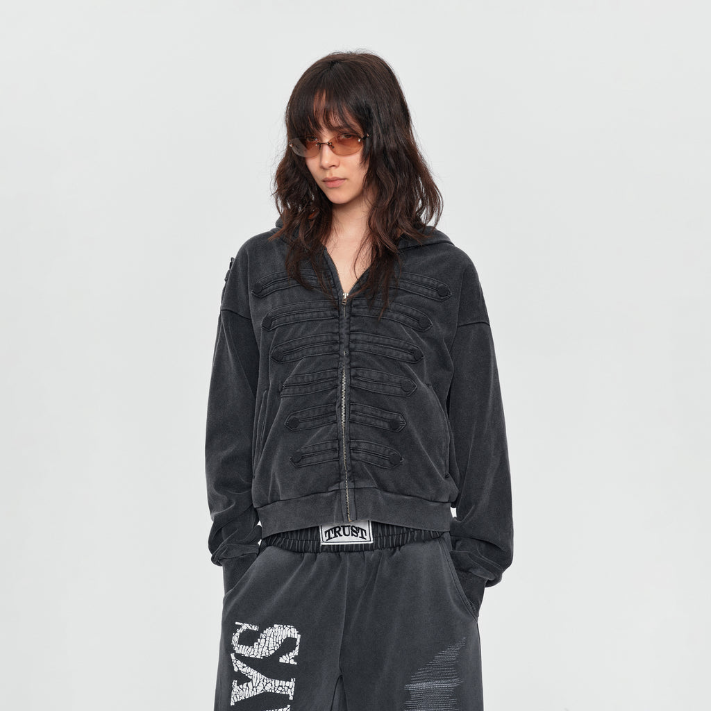 MADWITCH WASHED NAPOLEON ZIP HOODIE #L2026531