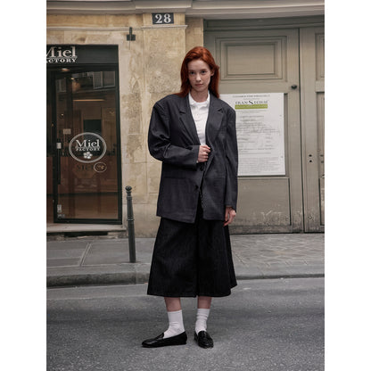 MADWITCH CHECKERED MID-LENGTH BLAZER #2712