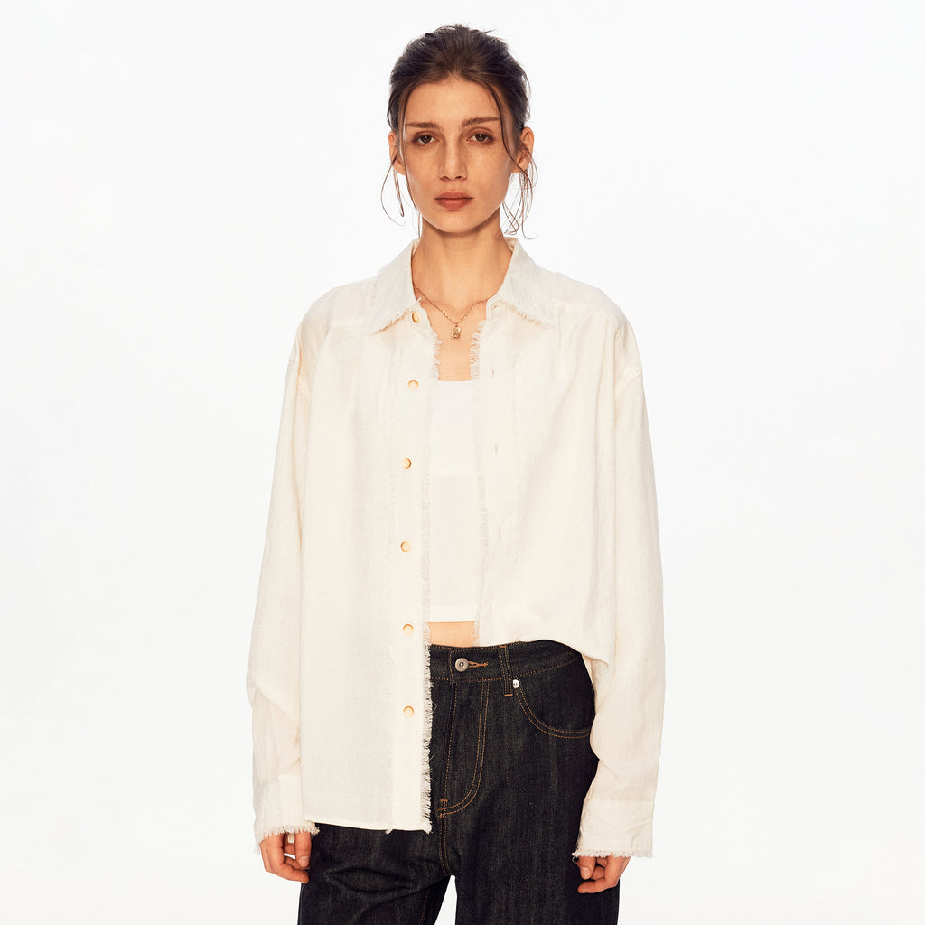 MADWITCH VINTAGE LINEN LONG SHIRT #880833