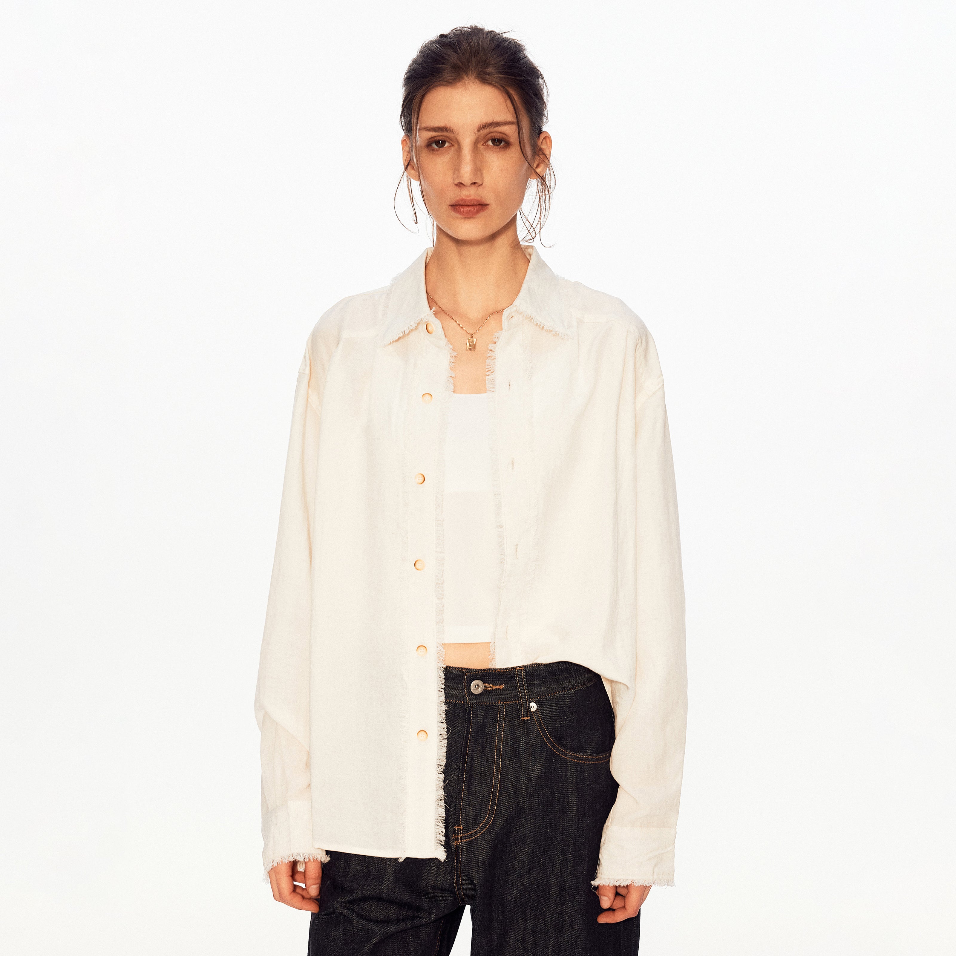 MADWITCH VINTAGE LINEN LONG SHIRT #880833