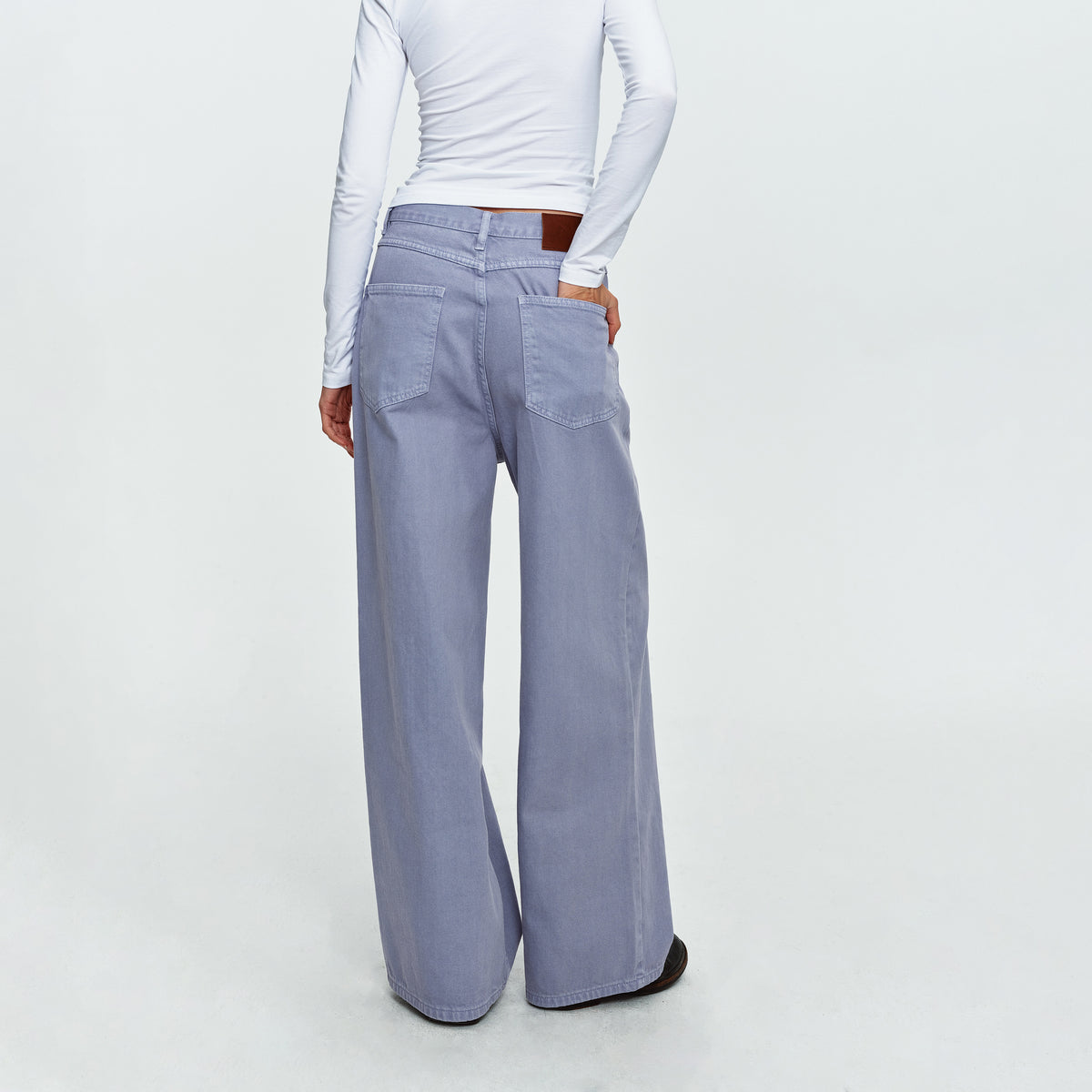 MADWITCH LAVENDER-WASH WIDE-LEG JEANS #A646