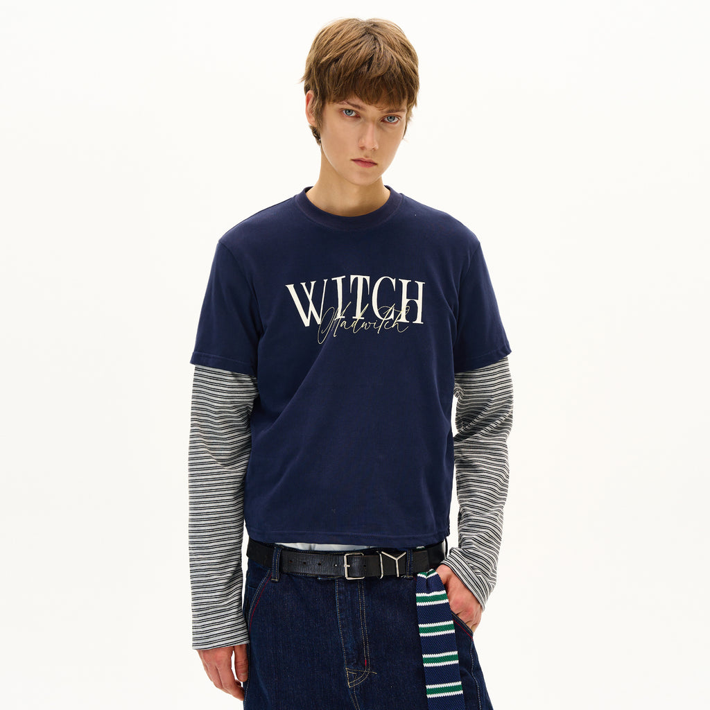 MADWITCH AUX LAYERED PRINT LONG SLEEVE #MK4187