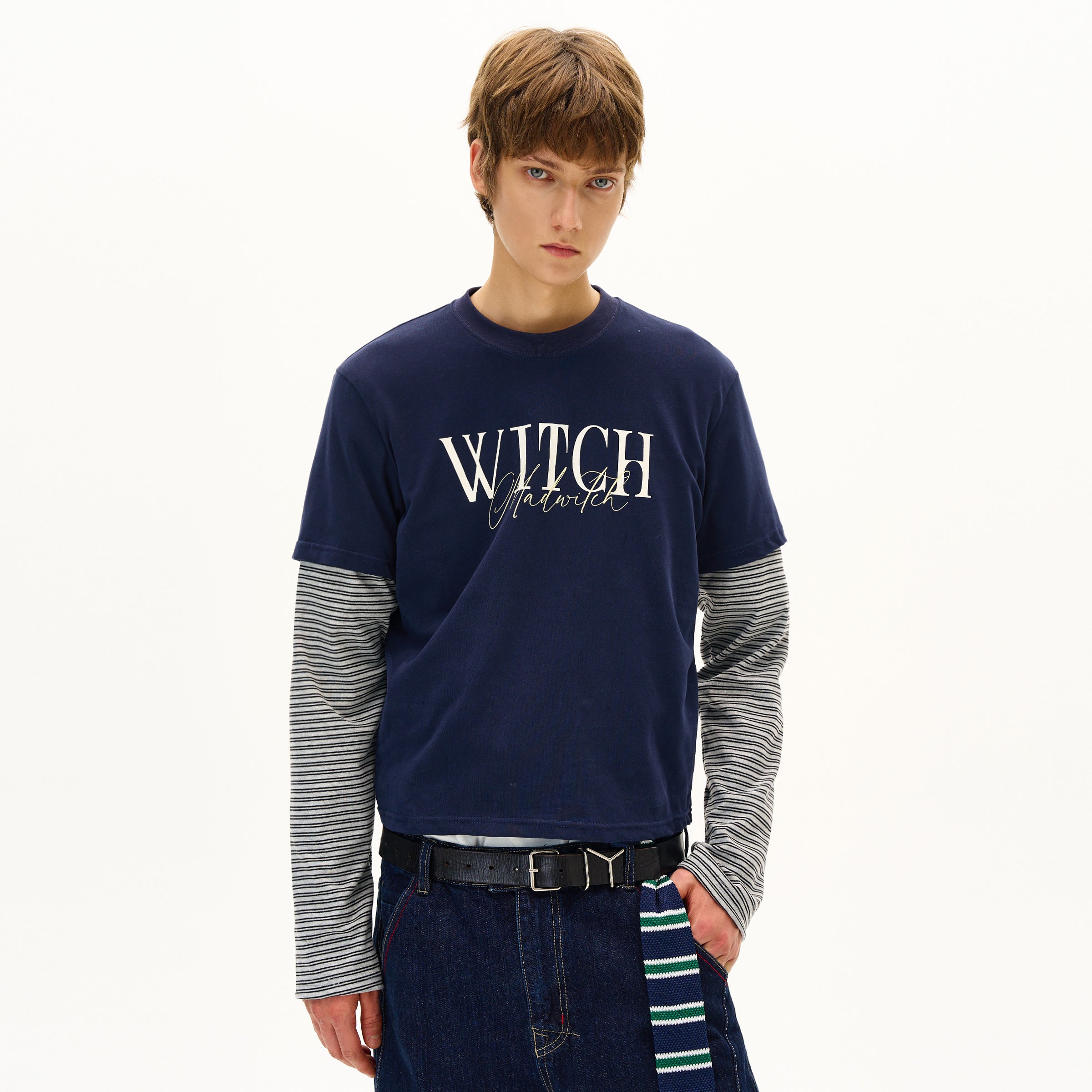 MADWITCH AUX LAYERED PRINT LONG SLEEVE #MK4187