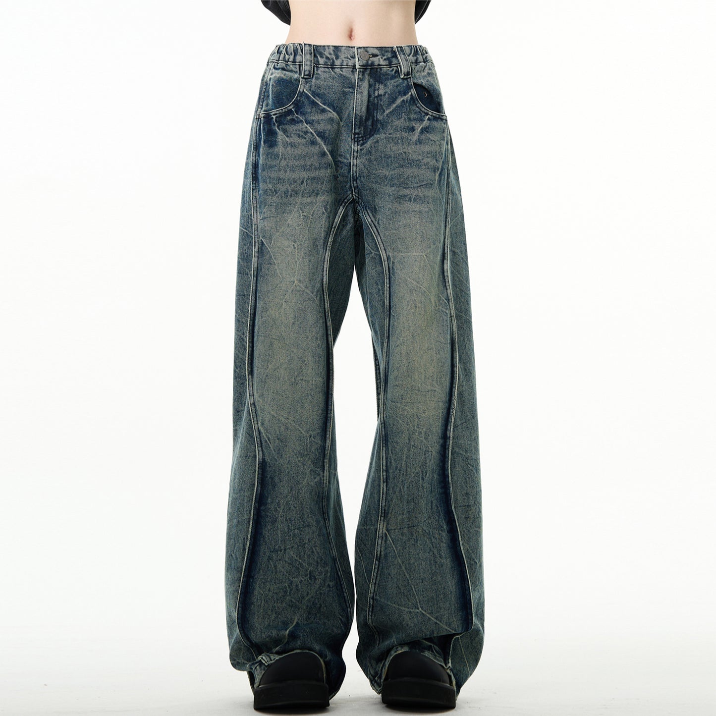 MADWITCH VINTAGE WIDE LEG JEANS #K5268