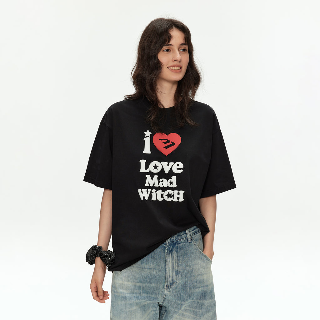 MADWITCH LETTER PRINT RELAXED TEE #M2019