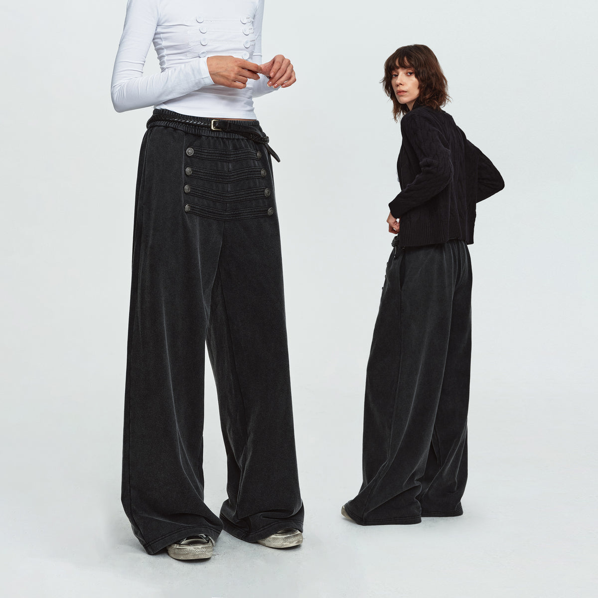 MADWITCH NAPOLEON-BUTTON WASHED RELAXED SWEATPANTS #L2026701