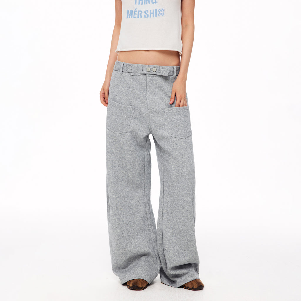 MADWITCH EMBROIDERED BACK-STRAP WIDE-LEG SWEATPANTS #L2026554