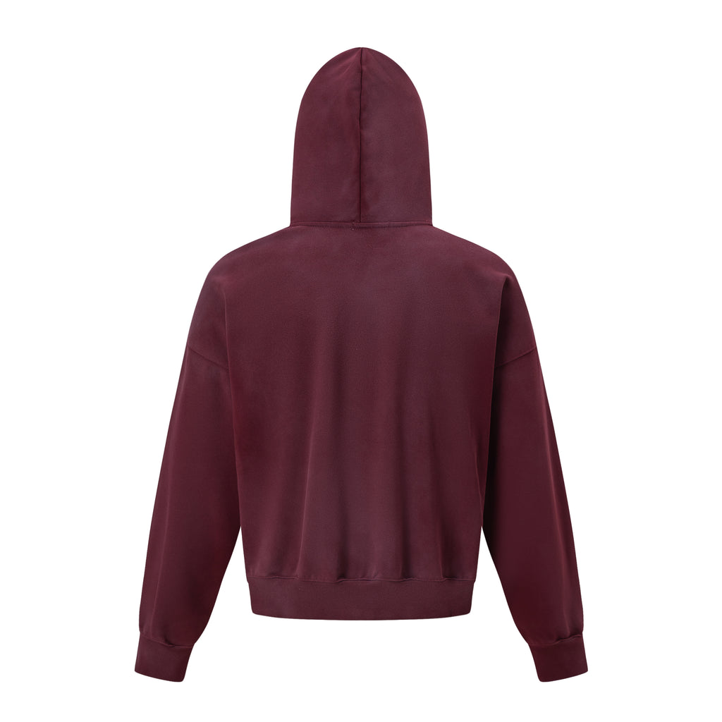 MADWITCH WASHED DISTRESSED PORTRAIT-GRAPHIC OVERSIZED ZIP HOODIE #27590