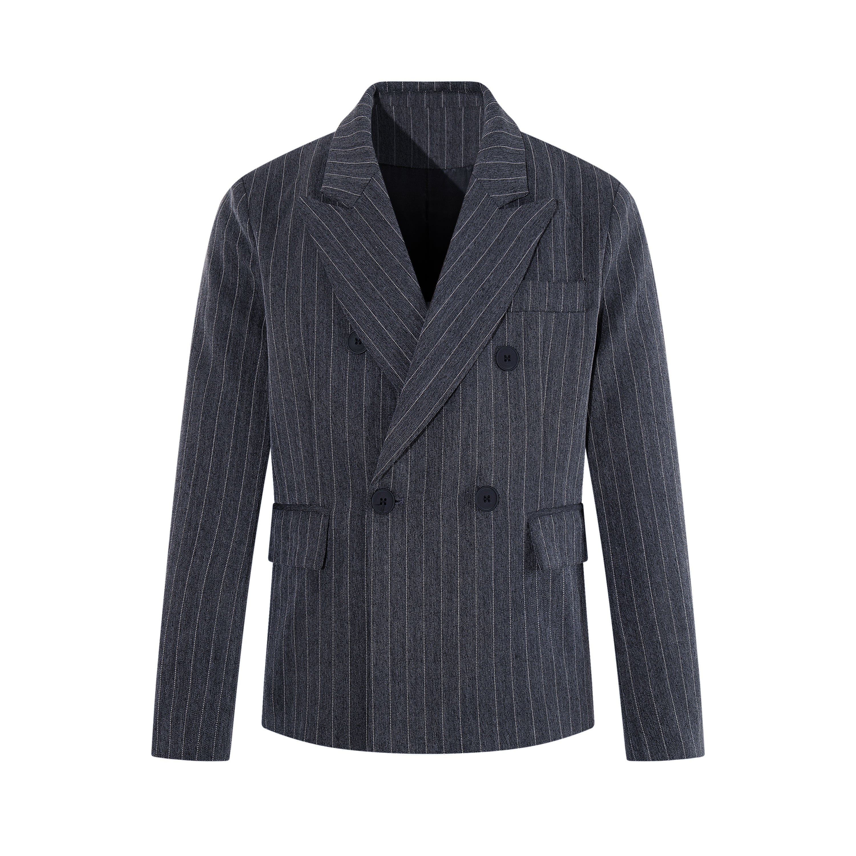 MADWITCH STRIPED DOUBLE-BREASTED OVERSIZED BLAZER #AW26123