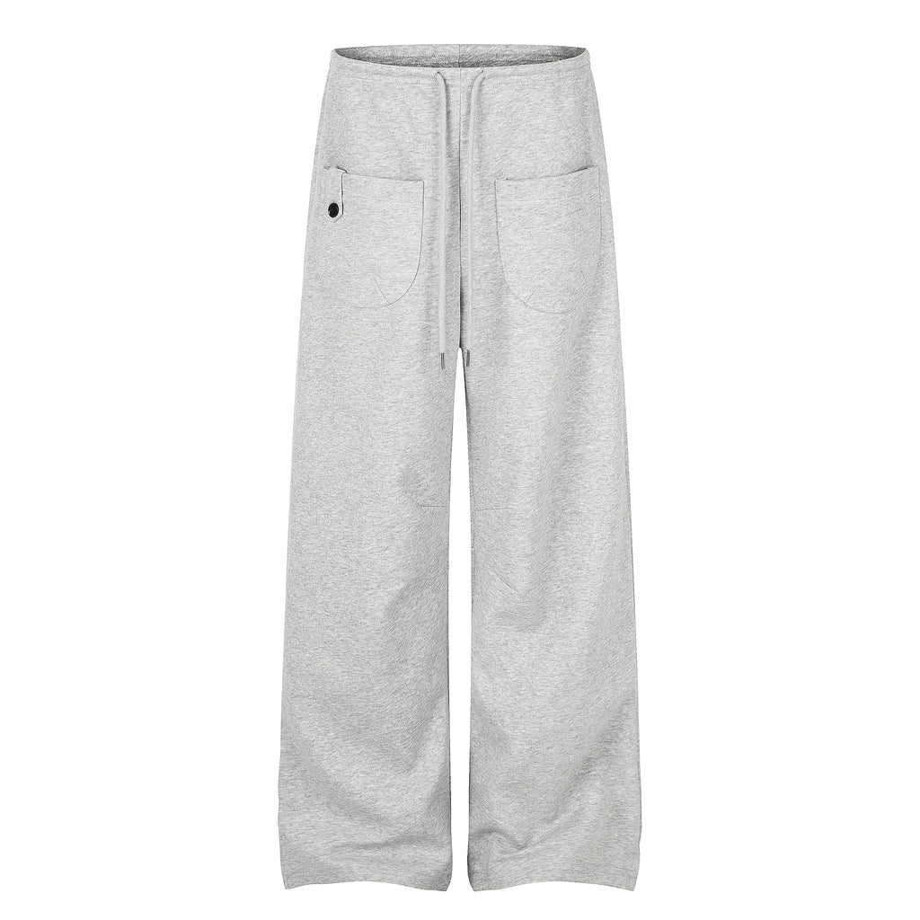MADWITCH BUTTON-POCKET DRAWSTRING WIDE-LEG SWEATPANTS #C1079