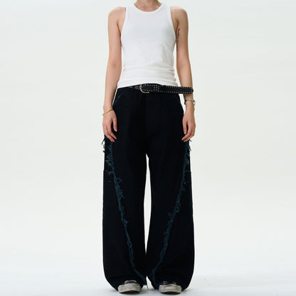 MADWITCH TASSELED CUT-OFF WORK PANTS #CK6612