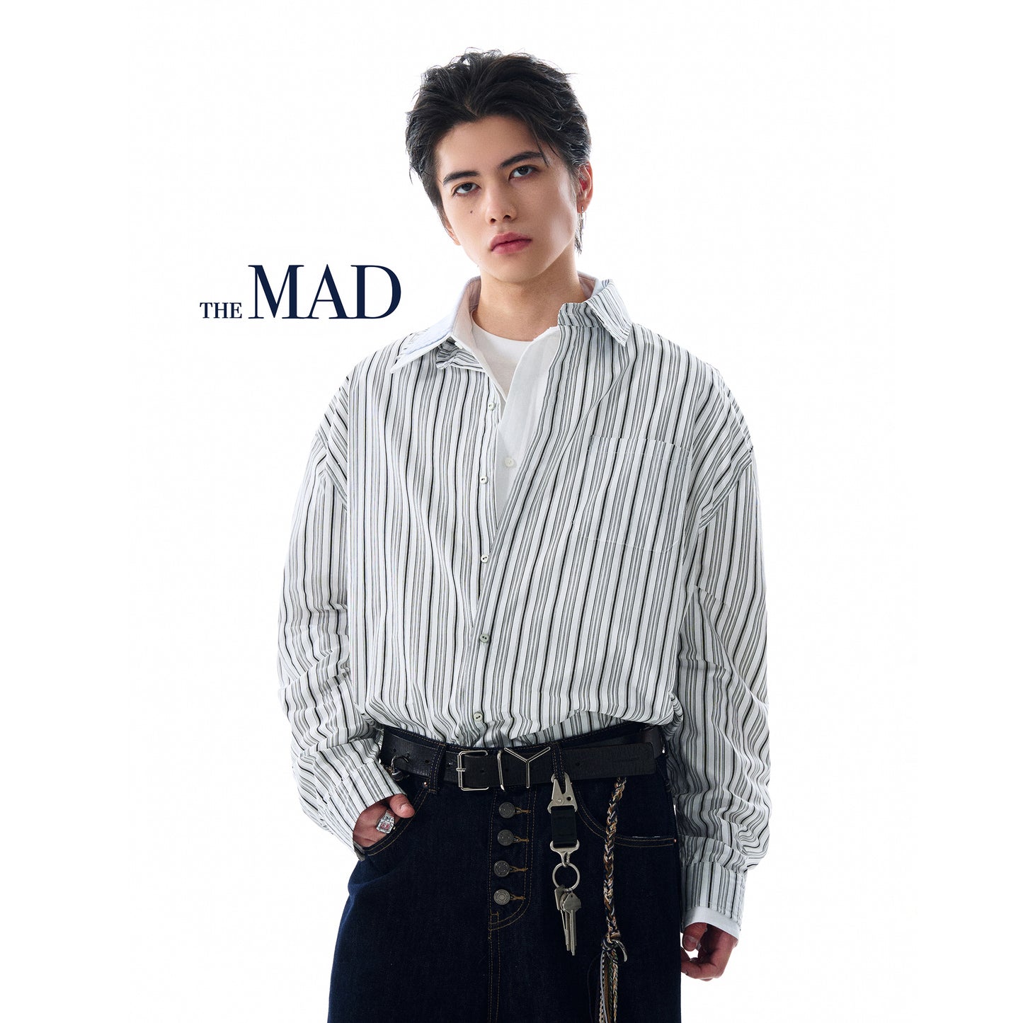 MADWITCH VINTAGE STRIPED SHIRT #L565