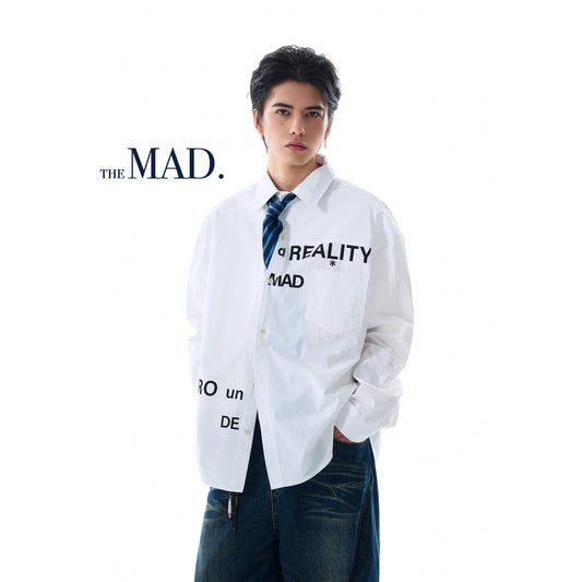 MADWITCH PRINTED WHITE SHIRT #MD4138