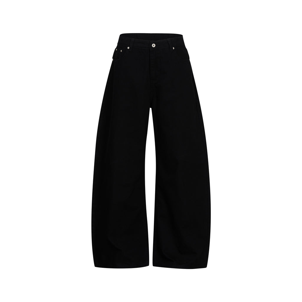 MADWITCH CURVED-LEG WASHED LACE-BACK TROUSERS #K7386