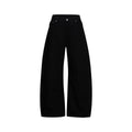 MADWITCH CURVED-LEG WASHED LACE-BACK TROUSERS #K7386