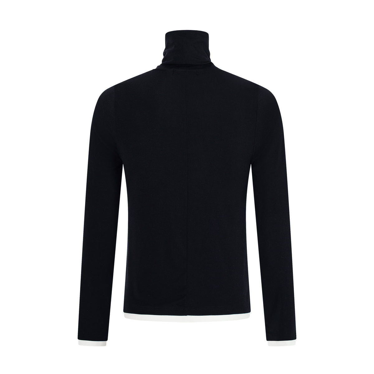 MADWITCH CONTRAST-LAYERED LYOCELL HIGH-NECK SLIM-FIT LONGSLEEVE TEE #AW26144