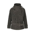 MADWITCH DOUBLE-BREASTED CINCHED DISTRESSED FAUX-SUEDE JACKET #2026325