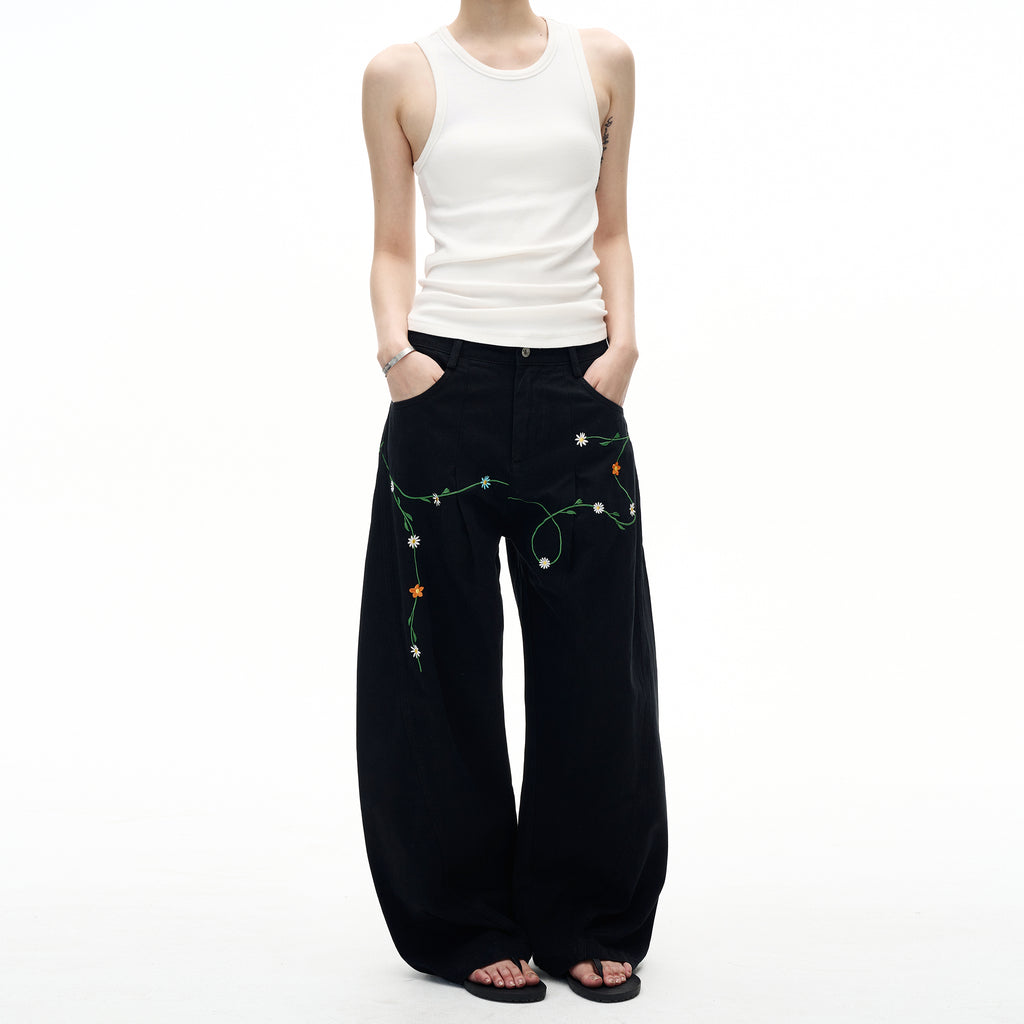MADWITCH FLORAL PATCH CARGO PANTS #E5807