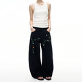 MADWITCH FLORAL PATCH CARGO PANTS #E5807