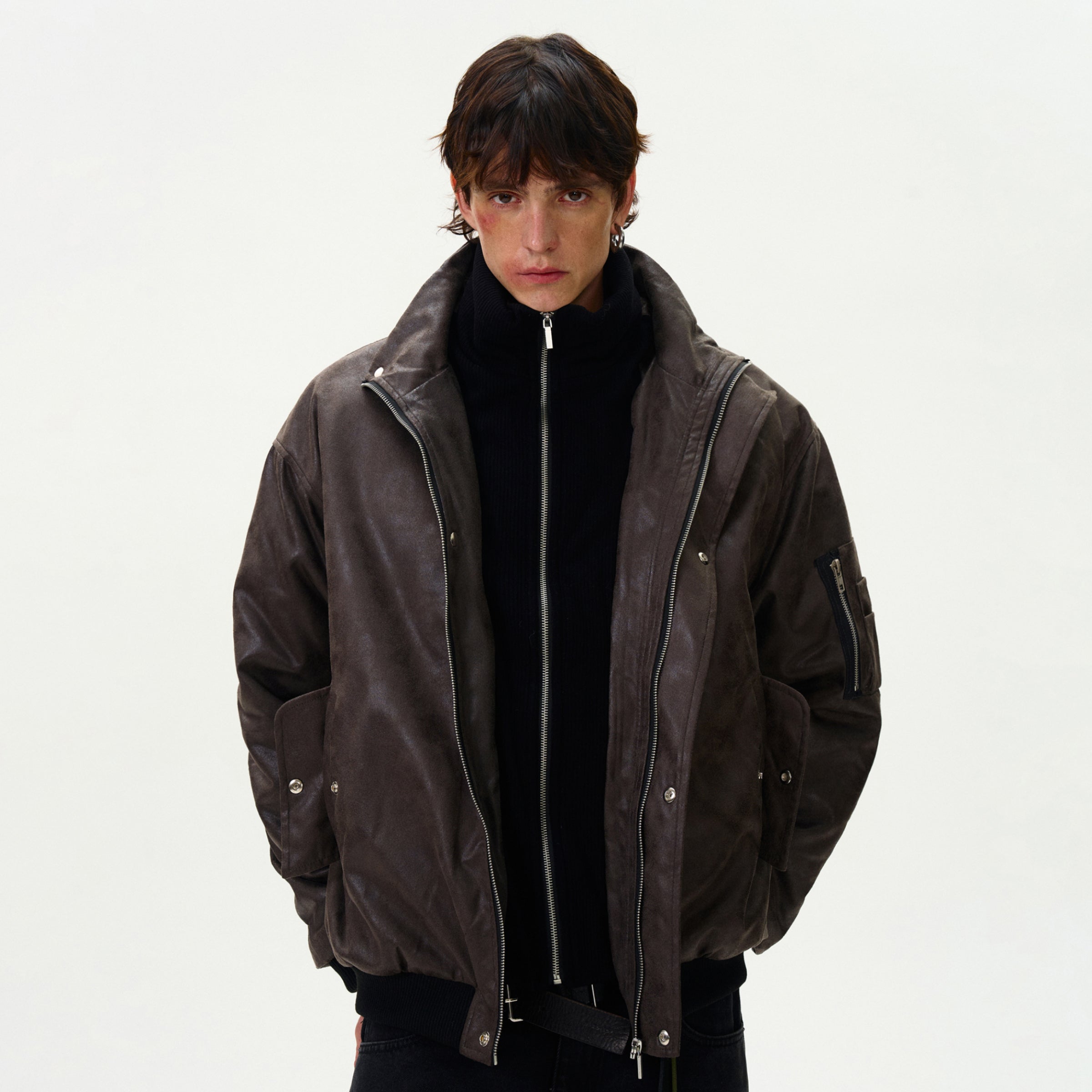 MADWITCH FAUX TWO-IN-ONE JACKET #BM232