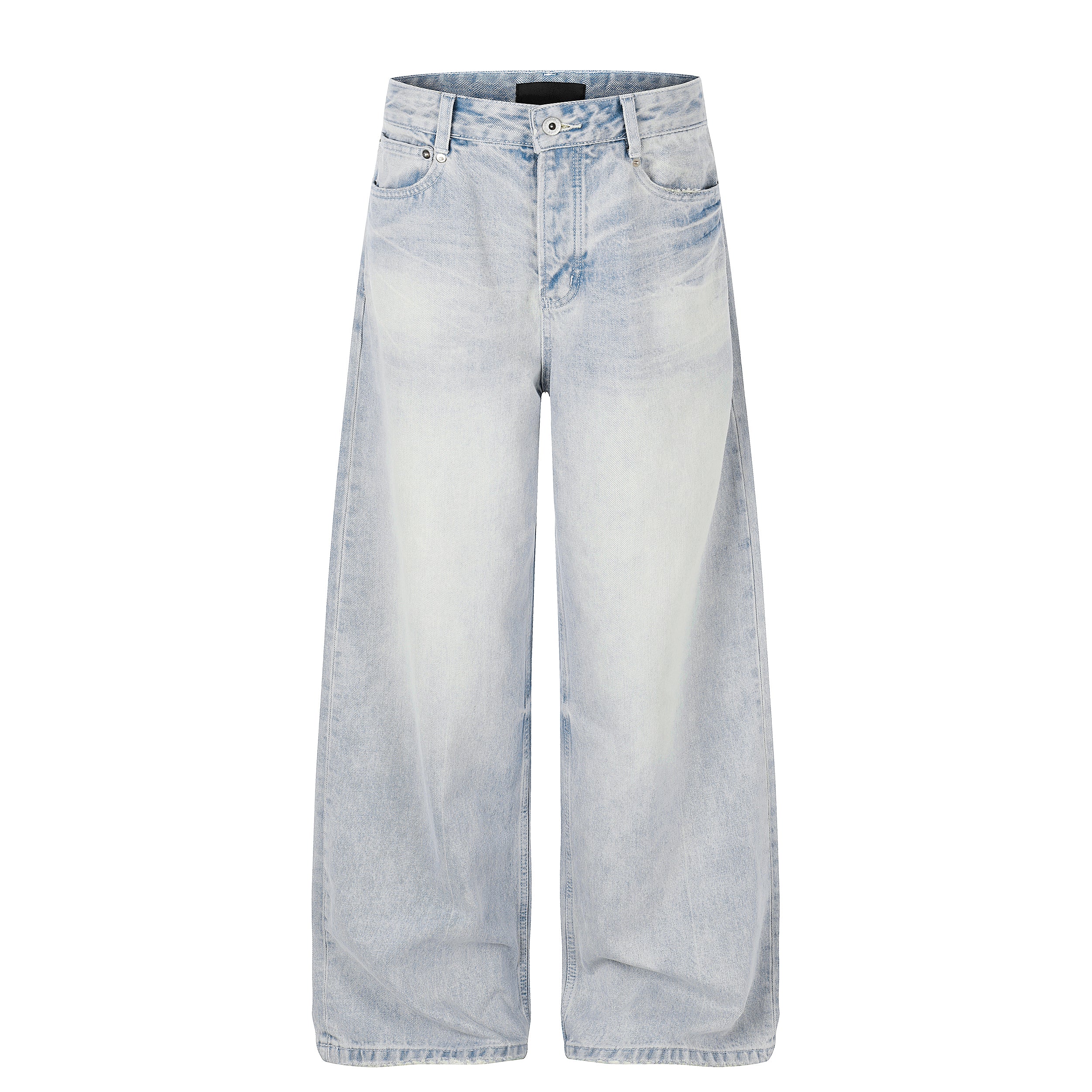 MADWITCH VINTAGE WASHED DRAPED WIDE-LEG JEANS #BKJ7102