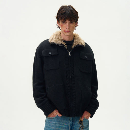 MADWITCH HEAVYWEIGHT KNIT COTTON JACKET #C178