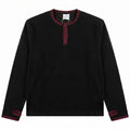MADWITCH THUMB-HOLE CONTRAST WAFFLE HENLEY SHIRT #RT108