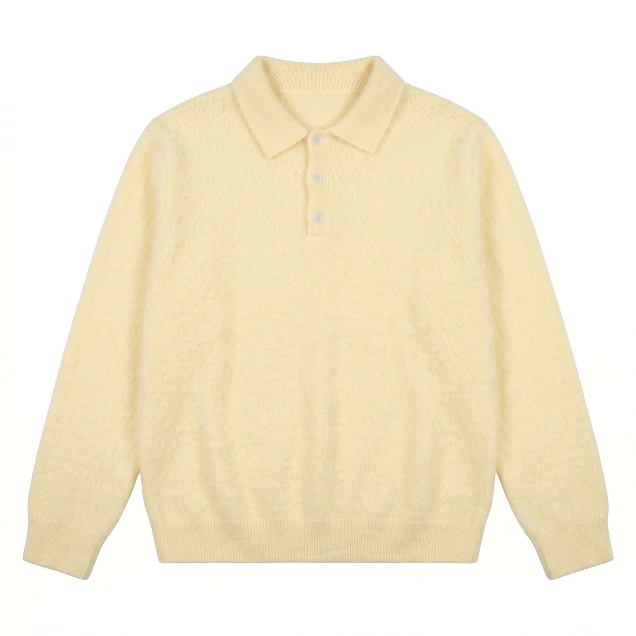 MADWITCH FAUX-MINK POLO KNIT SWEATER #RM34