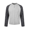 MADWITCH STAR-PRINT COLOR-BLOCK RAGLAN HENLEY TEE #2607TX5113