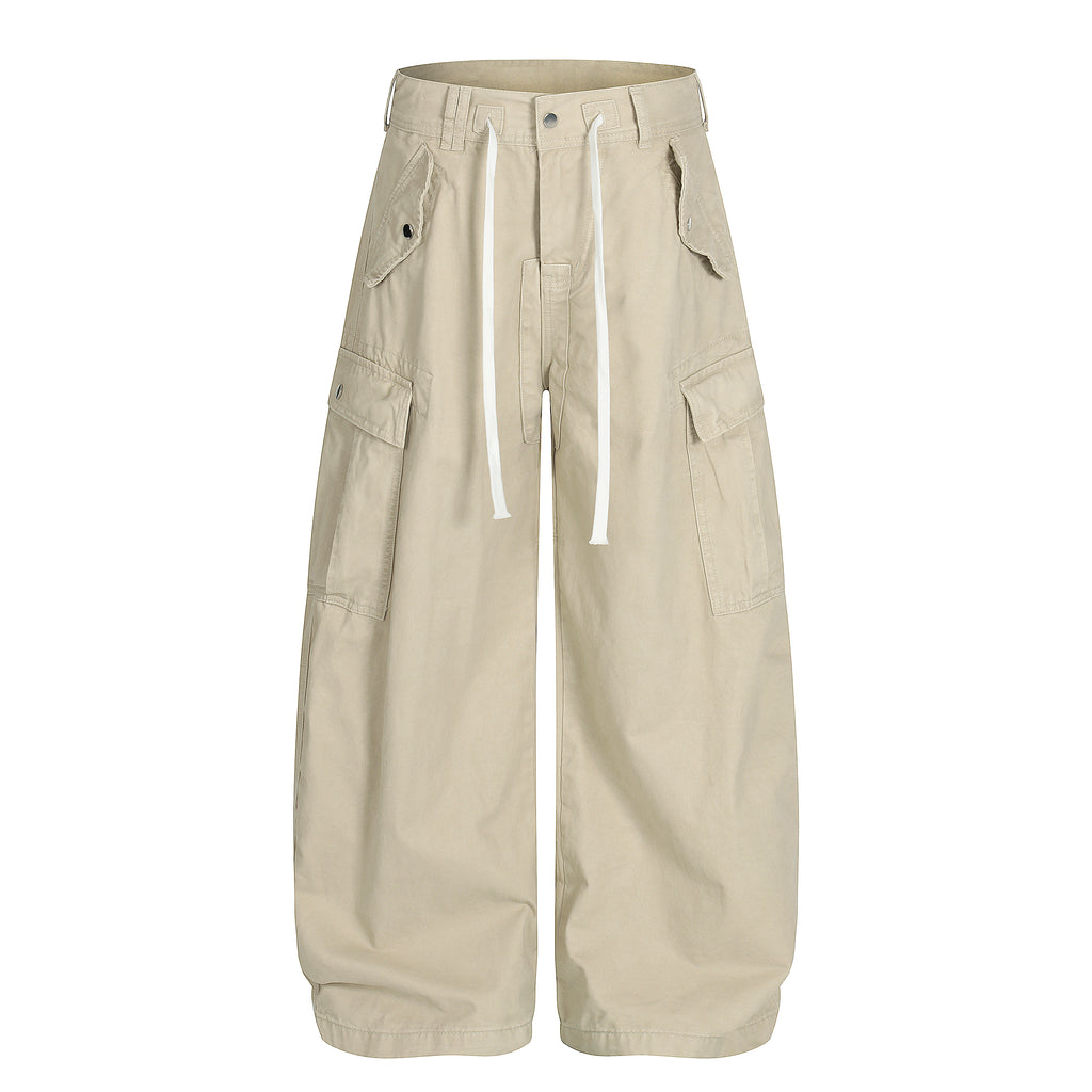 MADWITCH DRAWSTRING MULTI-POCKET CARGO PANTS #Z030