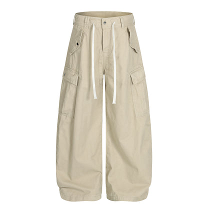 MADWITCH DRAWSTRING MULTI-POCKET CARGO PANTS #Z030