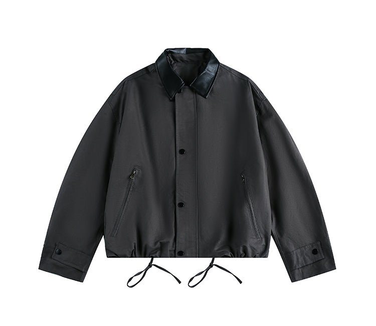 MADWITCH LEATHER-TRIMMED CASUAL TOP #M1005