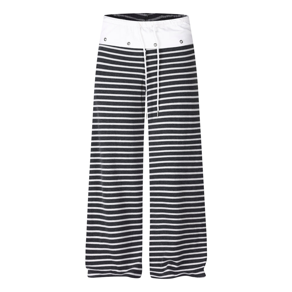 MADWITCH STRIPED STUDDED WIDE-WAISTBAND SWEATPANTS #C2026373