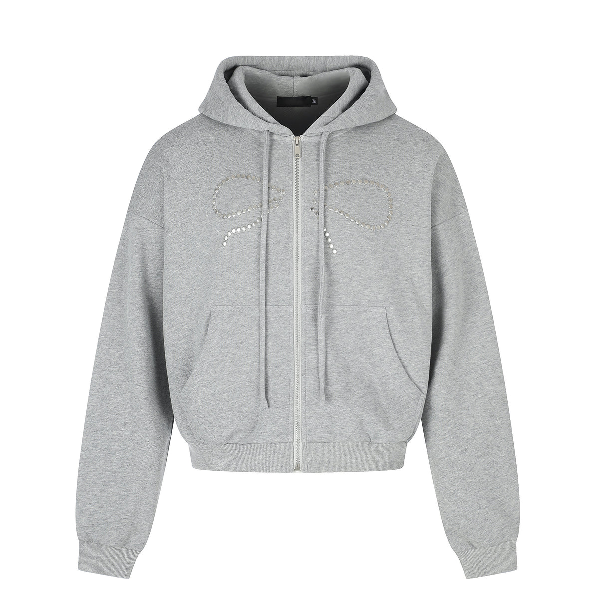 MADWITCH STUDDED-BOW RELAXED ZIP HOODIE #DC0305