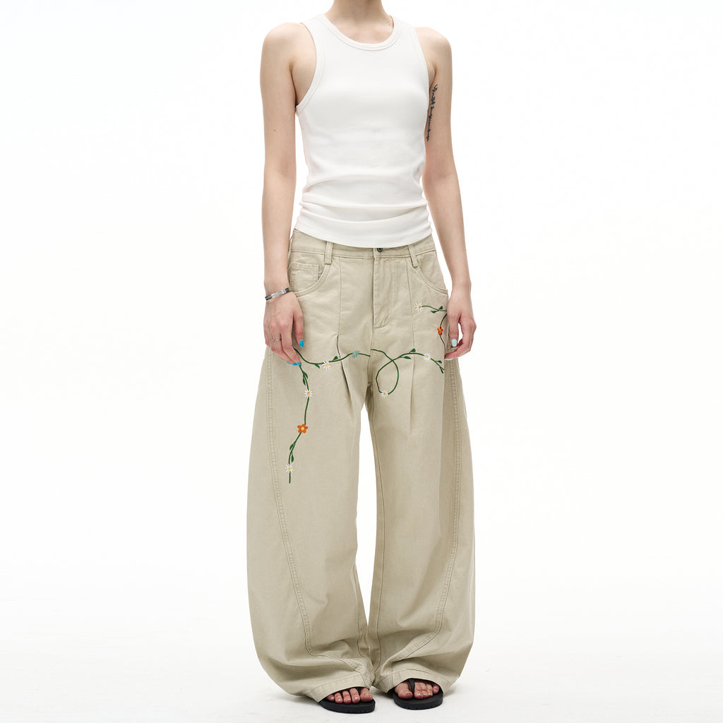 MADWITCH FLORAL PATCH CARGO PANTS #E5807